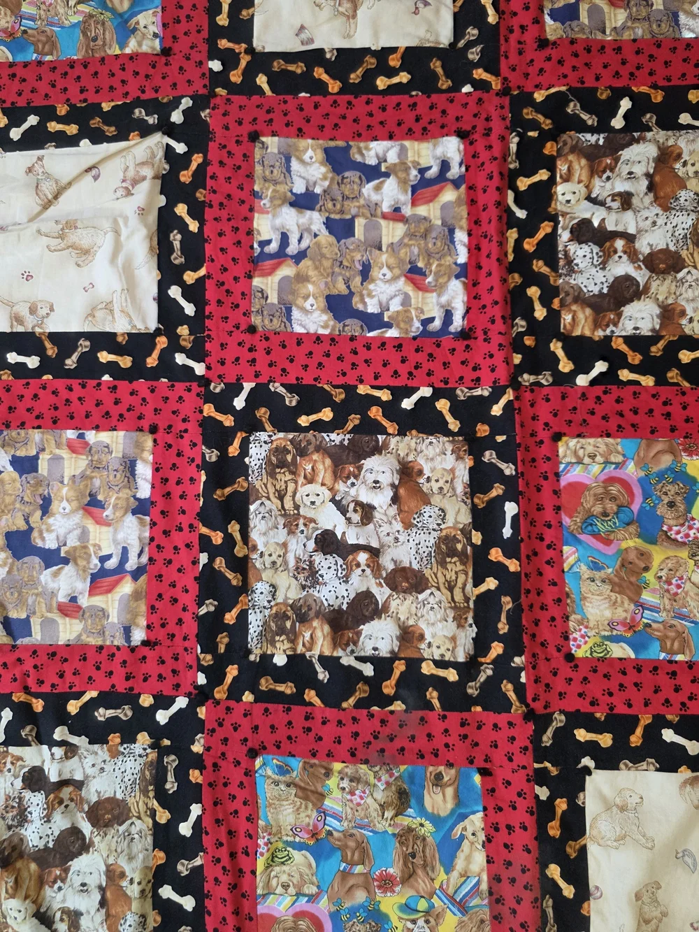 Sewing Dogs Handmade Dog Lover Quilt 52 x 63 Lap, Throw, Blanket, Gift